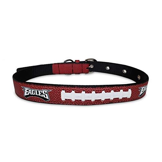 Pets First Tough Leather Pet Collar NFL Philadelphia Eagles Premium Dog Collar, Limited Edition, Size Large. Best & Strongest Heavy-Duty Dog Collar!, Large (20-29"" Long & 1"" Wide) (PHL-3081-LG)