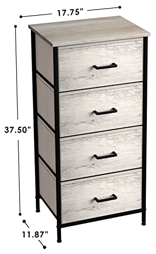 Sorbus Dresser With 4 Faux Wood Drawers - Tall Storage Unit Organizer Tower For Clothes - Bedroom, Hallway, Living Room, Closet, & Dorm Chest Furniture - Steel Frame, Wood Top, Easy Pull Fabric Bins #TOP2