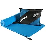 Youngdo Asciugamano in microfibra 180cm x 90cm Telo Palestra Asciugamano da Viaggio Suoer Leggero Ideale per la Spiaggia Palestra Nuoto Yoga e Sport (Blu)