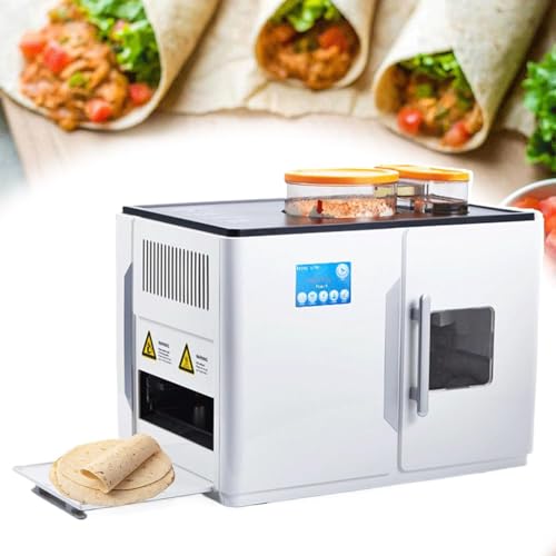 LQQYJSM Fully Automatic Roti and Chapati Maker, Make 20 Delicious Flatbreads, Electric Chapati Tortilla Pancake Flatbreads Pita Making Machine for Chapati, Flour Tortilla, Tawa, Dosa,220V