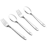 Begale 12-piece Stainless Steel Tea Spoons and Tasting Appetizer Cake Forks, 6 Tasting Forks + 6 Tea