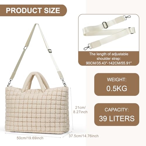 ANKICK Quilted Duffle Bag for Travel, Large Puffer Duffel Weekender Bags Soft Gym Tote, Big Puffy Carry on Luggage Overnight by ANKICK - Image 5
