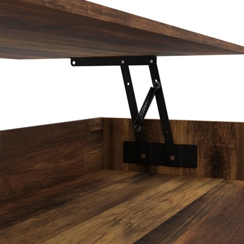 Table basse plateau relevable rectangulaire EDEN bois effet vieilli et - vue 6