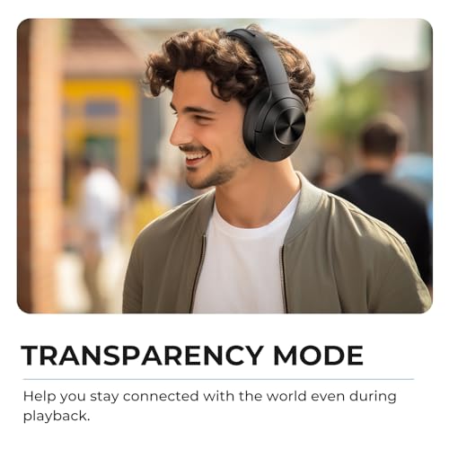 Image of Active Noise Cancelling Headphones Wireless Bluetooth Headphones with Rich Bass and Clear Calls, Bluetooth 5.0, 30 Hours Playtime, Comfort Fit, Model 6