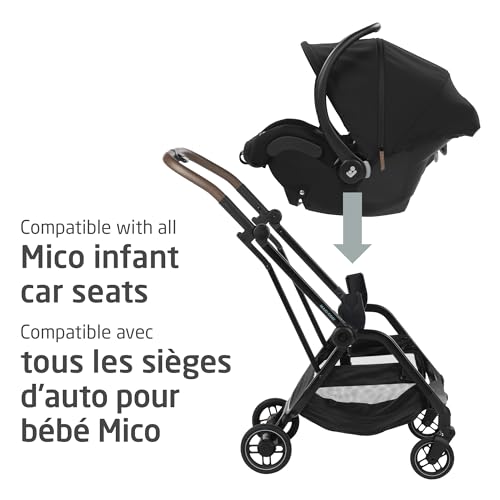 Maxi-Cosi Leona Ultra-Compact Lightweight Stroller – City Travel Stroller with One-Hand Fold, Reversible Reclining Seat, Adjustable Height, Shock-Absorbing Suspension, Large Canopy & Car Seat Compatibility by Maxi-Cosi - Image 6
