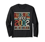 awesome since 2002 classic birthday 2002 men women vintage maglia a manica