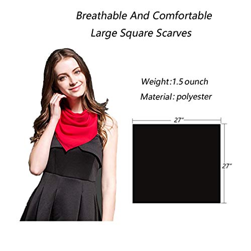 LMVERNA Square Satin Scarf for Women Polka Dot Ribbon Scarves 27 by 27 Inch4