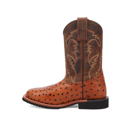 Dan Post Western Boots Boys Jet 9" Ostrich 5.5 Youth Cognac DPC50083