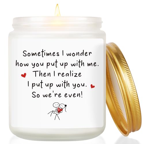 Funny Anniversary Candle Gifts for Men Women - Lavender Scented Candle 7oz, Anniversary Romantic Gifts for Him, Her, Husband, Wife, Fiance, Boyfriend, Girlfriend, Birthday Christmas Valentines Present