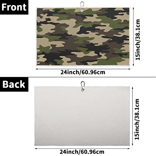 Military Camouflage Golf Towels For Golf Bags For Men Women, Navy Blue Camo Microfiber Golf Ball Towel With Heavy Duty Carabiner Clip Golf Cleaner Accessories 15 X 24 #TOP2