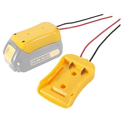 Battery Adapter Power Wheels Adapter for Dewalt Battery 18V Power Dock Holder Power Mount Connector with 14 Gauge Wire for Robotics DIY Cars Modify Cordless Light Power Source(Only 1 Adapter) Cover