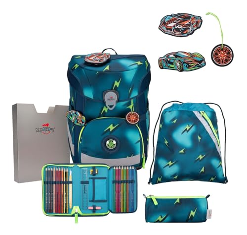 ErgoFlex Easy sac à dos écolier bleu DerDieDas grand volume classe primaire CP