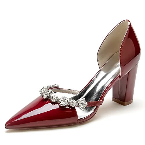 Chaussure de mariage de mariée talon bloc : escarpins hauts talons de prestige
