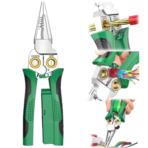 Image of Wire Strippers Twister with Electricity Measurement Function 8in1 Wire Stripping Pliers for Cutting and Pulling Wires Cable Scissors for Scraping and Pressing Wires wrapping tools with Voltage Test