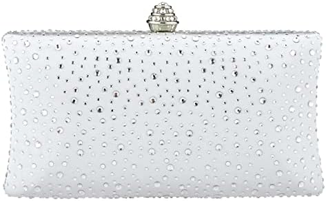 Fashion Womens Glitter Clutch Bag Crystal Diamante Rhinestone Sparkly Evening Bridal Prom Party Handbag Purse