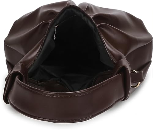 Image of ProArch Stylish Ruched Hobo Shoulder Bag for Women | Vegan Leather Pleated Sling Handbag with Zip Closure & Comfortable Strap | Spacious Casual & Office Tote Bag for Ladies