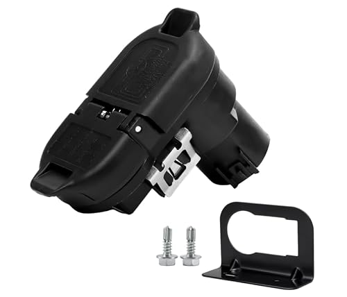 7 Way & 4 Flat Trailer Tow Hitch Wiring Plug Receptacle - Snap-in Installation Kit for OEM USCAR Multi-Tow Automotive Receivers (9U5Z-14489-MAA)