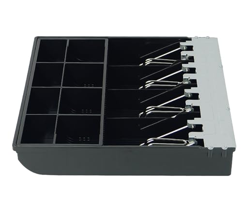 Geldorganisator für Kassenschublade, Geldscheinschnapper, Edelstahlverschlüsse, Breitenverstellung, Schließfach unter dem Münzeinsatz, HDWR HD-WS35