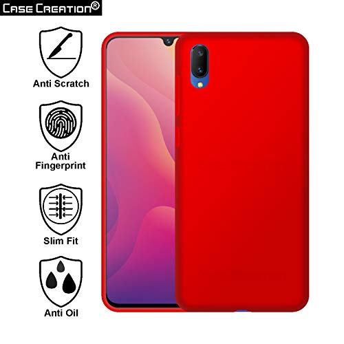 Image of Case Creation Luxurious OG Series for Vivo V11 Pro Case Cover,Anti-Dirty Slim Case Frosted Matte Cute Candy TPU Raised Bezel (Splash of Color) Back Cover for Vivo V11 Pro -Wine Red