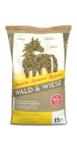 JOSERA Wald & Wiese (1 x 15 kg) | Premium Pferdefutter - das atemwegsunterstützende Kräutermüsli| haferfrei |Stärke- & zuckerreduziert | 1er Pack