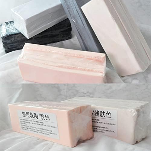 Miniatura 3 de 500G de arcilla suave Horno de arcilla polimérica DIY Prototipo hecho a mano Material Escultura Suelo Cerámica Muñeca Arcilla (tono de piel)