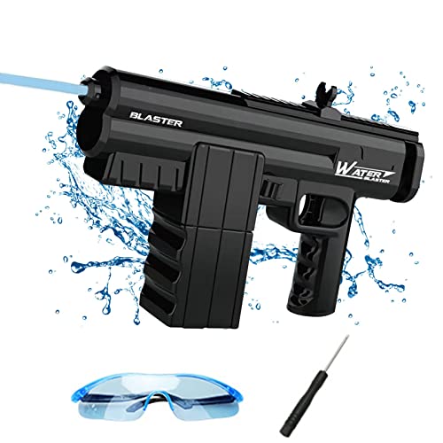 MNJR Elektrische Wasserpistole Spielzeug,Automatische Wasserspritzpistole mit 400 ml hoher Kapazität für Kinder Erwachsene,Wasserpistole für Sommer-Swimmingpool-Party-Strand- Aktivitäten (Schwarz) Cover