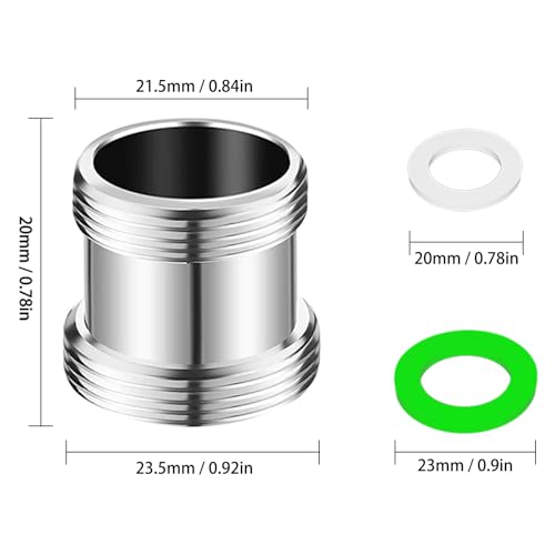 Alppihym Wasserhahn Adapter M22 auf M24 - Gewindeadapter für Außengewinde M22 und M24, ideal für Luftsprudler und Waschbecken