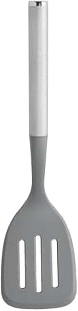 KitchenAid Slotted Turner with Oversized Nonstick-Safe Head and Stainless Steel Handle, Drains Grease and Liquids Easily, Durable and Dishwasher Safe