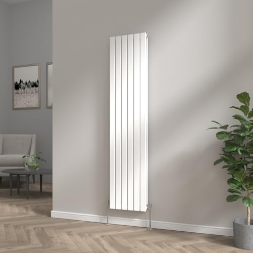 NRG 1800 x 408mm Bathroom Vertical Radiator Gloss White Double Flat Panel Tall Upright Central Heating Rad