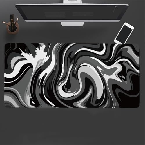 Rcege Großer Mauspad für Schreibtisch - 800x400mm Gaming-Mauspad mit genähten Kanten, Nicht rutschender Unterlage, Schreibtischmatte für Tastatur und Maus