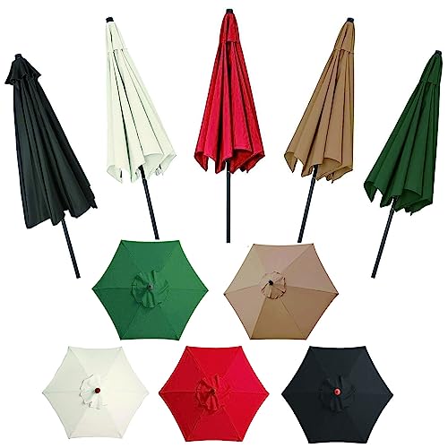 HXOUTGKP Toldo Hexagonal 270Cm/300Cm/200Cm,6Nervaduras Cubierta de Tela de Recambio para Sombrilla de Jardín/Khaki/200Cm