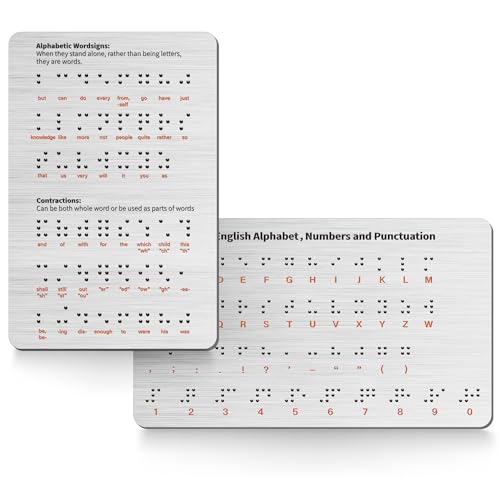 2PK Braille Alphabet Board - Raised Dots for Braille Beginners,