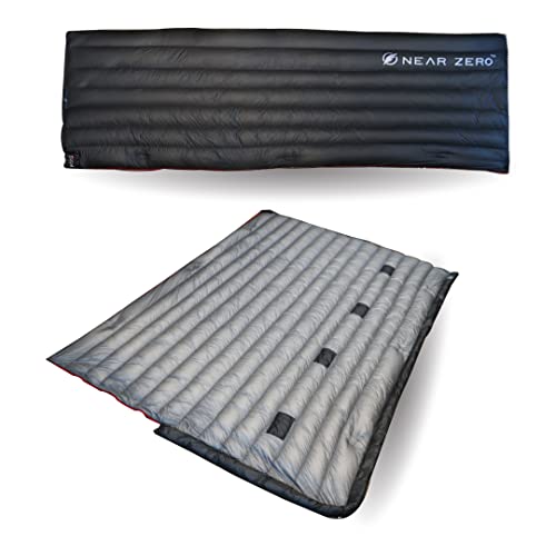 Near Zero Quilt ONE - Ultralight Down Sleeping Bag – 1 lb, 4-in-1 Design: Quilt, Blanket, Underquilt or Double Sleeping Bag – Compact for Backpacking & Camping