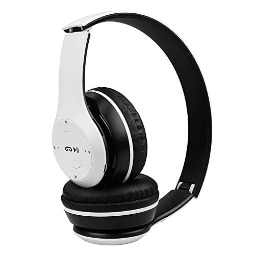TOP Sale Wireless Portable Sports Headphones Stereo, Memory Card Bluetooth Headset (White)-image-1