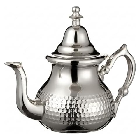Moroccan Silver Teapot Perfect for Mint Tea Includes Handle Cover and Integrated Filter Authentic Cover
