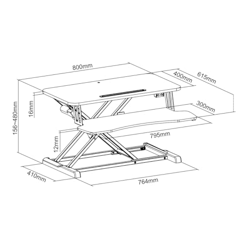 Support de bureau réglable Logilink EO0054 pour travailler assis debout actif
