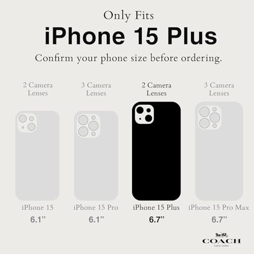 Coach Signature Canvas Two Piece Detachable Wallet Folio iPhone 15 Plus Case, Compatible with Wireless Charging - Signature Tan by Coach - Image 2