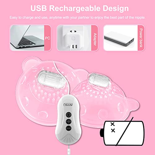 1 par massageador de mamilo vibratório sugadores de mamilo com estimulação rotacional de 360 ° 10 mo