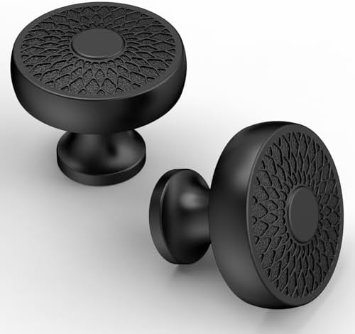 Asidrama 10 Pack Matte Black Cabinet Knobs Kitchen Cabinet Pulls ...