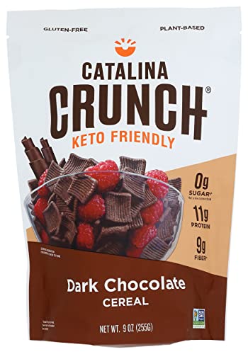 Catalina Crunch Dark Chocolate - Ketogenic Diet Cereal, Low Carb, Sugar Free, Gluten Free, Grain Free, Vegan Plant Protein Snacks, 9 Oz (Pack Of 6) #TOP27