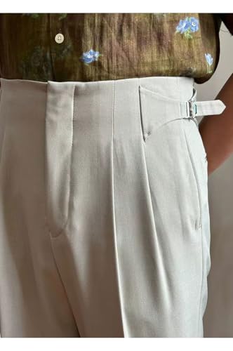 Mens Classic Casual Dress Pants Expandable Waist Suit Pant Slim Fit Trousers3