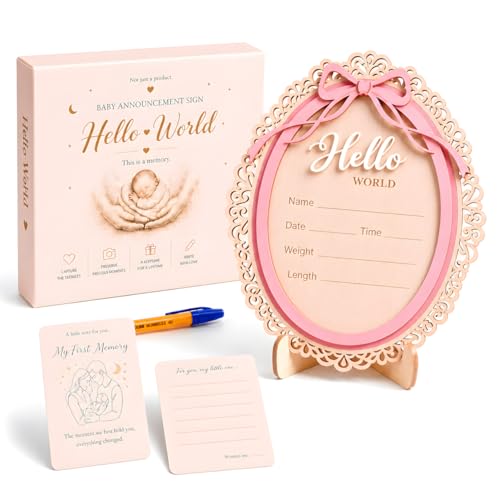 LITIPHU Baby Announcement Sign – Hello World Newborn Sign in