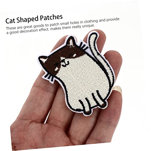 BETOOKY 15 peças de adesivos bordados de gato, decoração floral, apliques de blush, para roupas, jaq