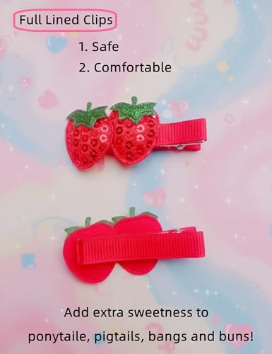 AACKS Clips de Pelo Fresa para Niñas Accesorios para el Cabello miniatura 2