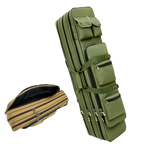 BomDog Funda Doble Larga para Rifle de Aire Comprimido, Funda Táctica de Tres Capas para Rifle de Aire Comprimido, Tejido Impermeable/Green/100Cm
