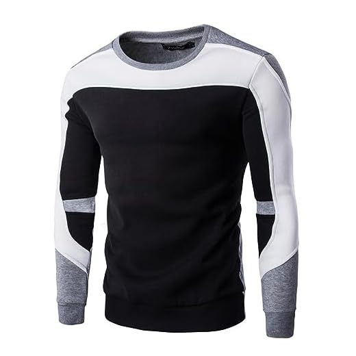 Générique Sweat Sans Capuche Homme Slim Fit Col Rond Manches Longues Automne Et Hiver Casual Travail Sport Pas Cher Grandes Tailles