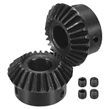 QUARKZMAN 2 Stück Kegelradsatz 1.5 Mod 1:1 (25T/25T) Gehärteter Stahl Geradkegelrad 90 Grad Lenkmotorgetriebe (14mm Bohrung)