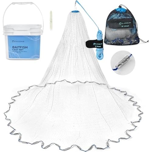 Calamus Baitfish Cast Net, 3/8" Mesh, 3ft-6ft Radius
