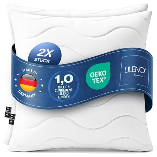 LILENO HOME Kopfkissen 80x80 cm [2er Set] - gestepptes Kissen für Bett und als Dekokissen - Mit Reißverschluss für Füllung - Waschbar bis 60° - Sofakissen - Zierkissen für Couch Sofa - Weiß