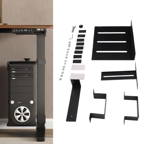 Soporte para CPU de escritorio pesado Diydeg con doble opción de montaje (80 x 50 mm) | Soporte para torre de PC bajo el escritorio, ideal para salas de juegos, oficinas en casa o estaciones de trabajo miniatura 4